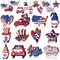 36 PCS 4th of July Ornaments for Tree Independence Day Wooden Gnome Hanging Decor Red White Blue Wooden Decor Memorial Day Leprechaun Cutouts Pendant for Independence Day Party Home Supplies